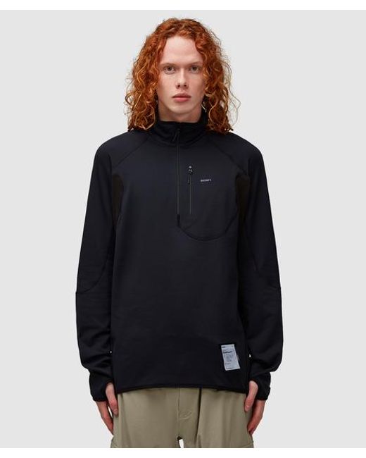 Satisfy Black Ghostfleece Half Zip Sweatshirt for men