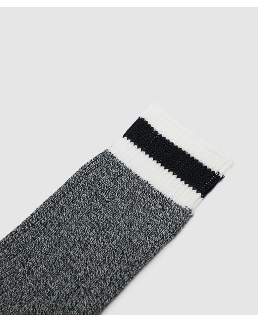 Anonymous Ism Gray Tuck Cuff Stripe Crew Sock