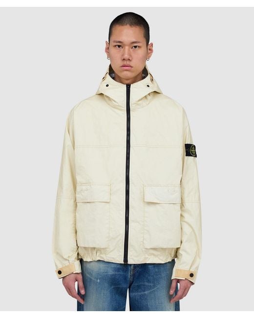 Stone Island Natural Membrana 3L Tc Short Parka Jacket (Ivory for men