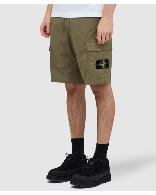 Stone Island Green Stretch Tela �Paracdute� Short (Military for men