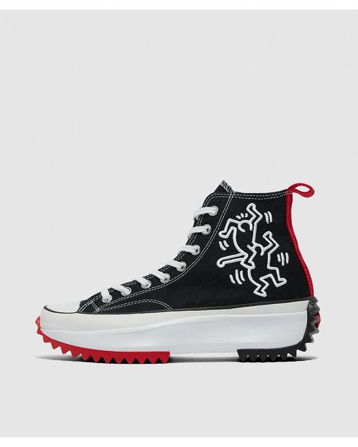 Converse Black Keith Haring Run Star Hike Hi Sneaker for men