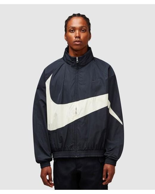Nike Swoosh Woven Track Jacket in Black for Men | Lyst