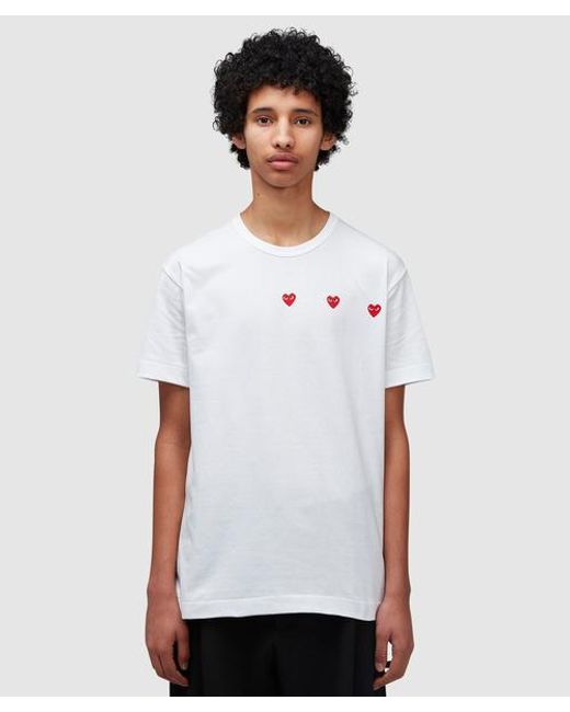 COMME DES GARÇONS PLAY White Horizontal Hearts T-shirt for men