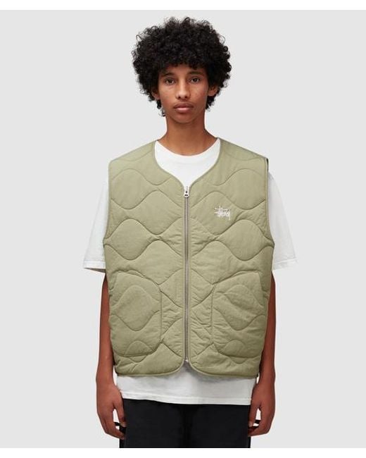 Stussy Green Recycled Nylon Liner Vest for men