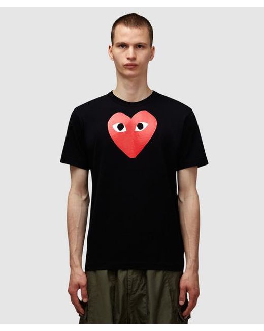 COMME DES GARÇONS PLAY Black Play Heart Cotton T-shirt for men