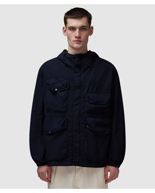 C P Company Blue Flatt Nylon Goggle Jacket for men