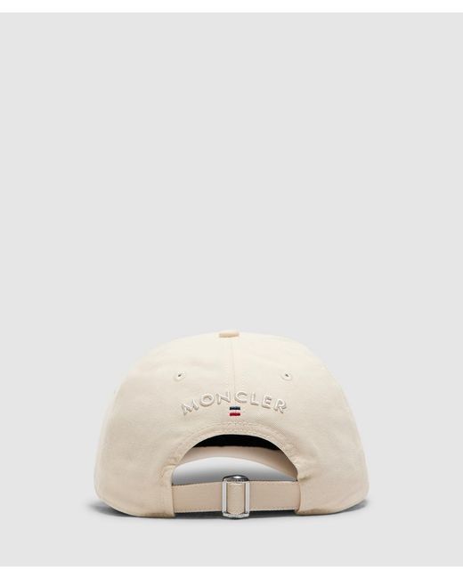 Moncler White Tri Logo Baseball Cap