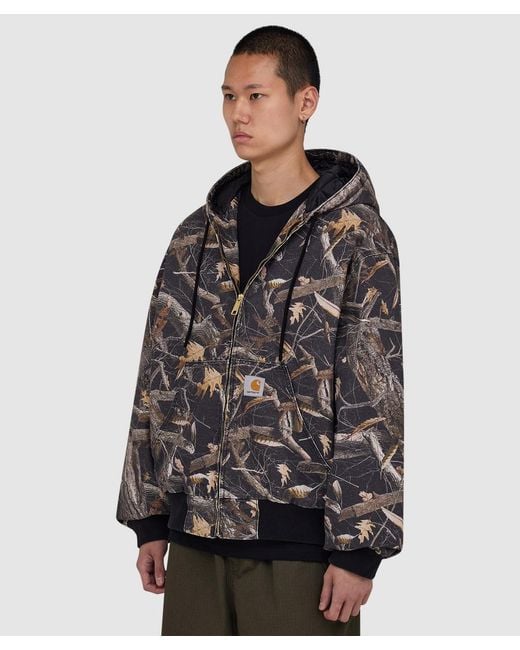 Carhartt Black Og Active Jacket (Camo Feather Tree for men