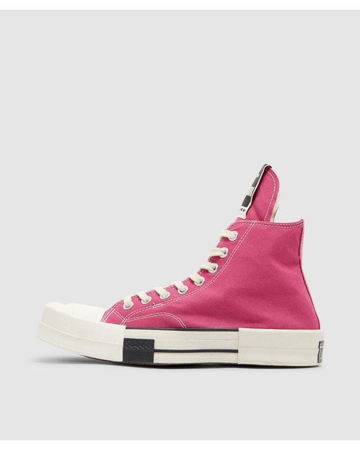 Rick Owens X Converse Turbodrk Laceless Hi Sneaker (Hot in Pink | Lyst