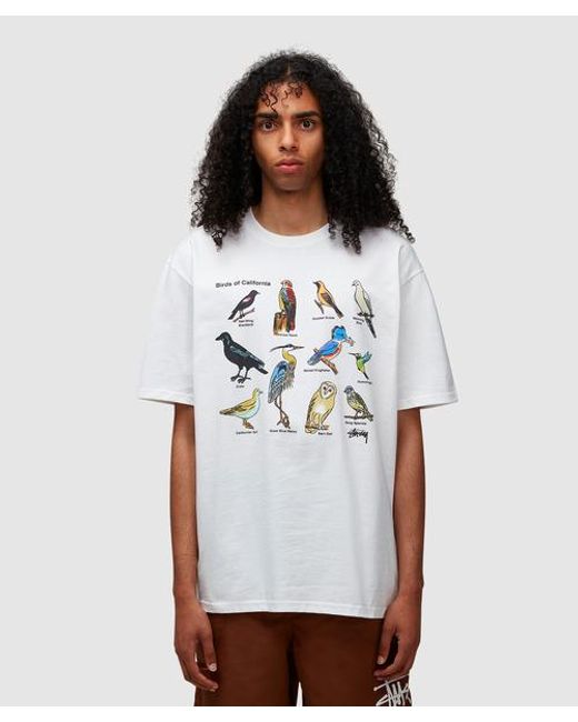 Stussy White California Birds T-shirt for men
