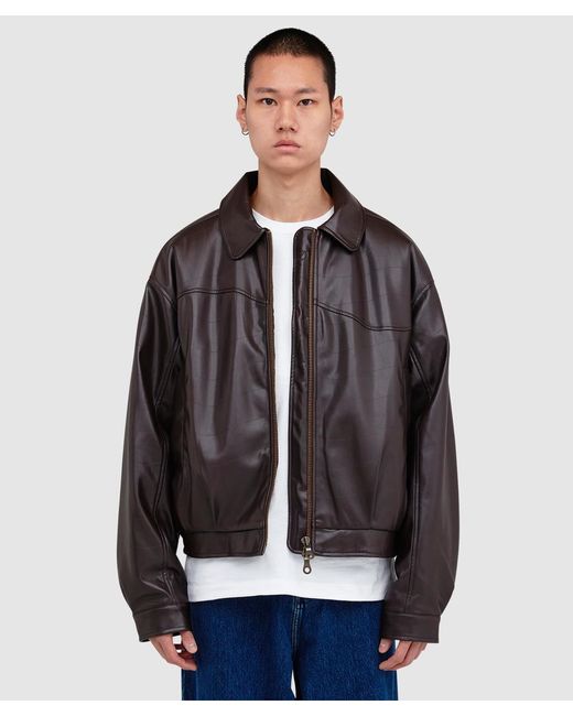 Dime Debossed Wavy Jacket in Brown for Men | Lyst
