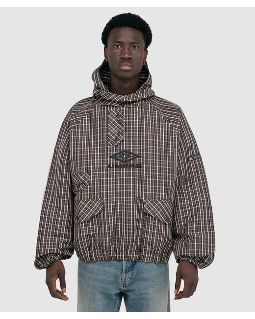 Umbro Gray X Slam Jam Check Smock Anorak Jacket /Dark for men