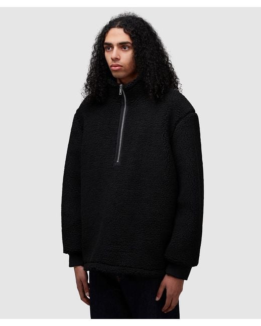 MKI Miyuki-Zoku Shearling Quarter Zip Fleece in Black for Men