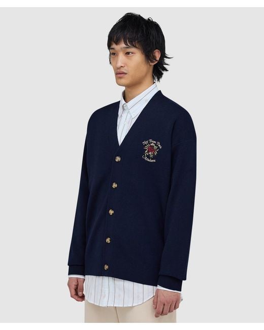 Drole de Monsieur Blue Nfpm Rose Cardigan for men