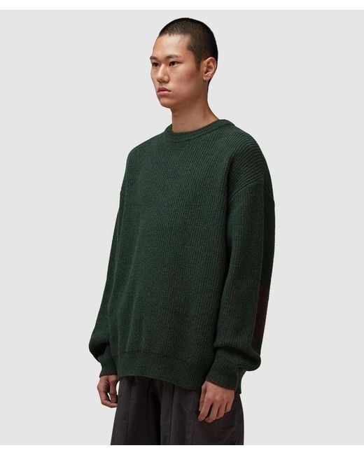 FRIZMWORKS Green Patch Round Pullover Knit Sweater (Forest for men