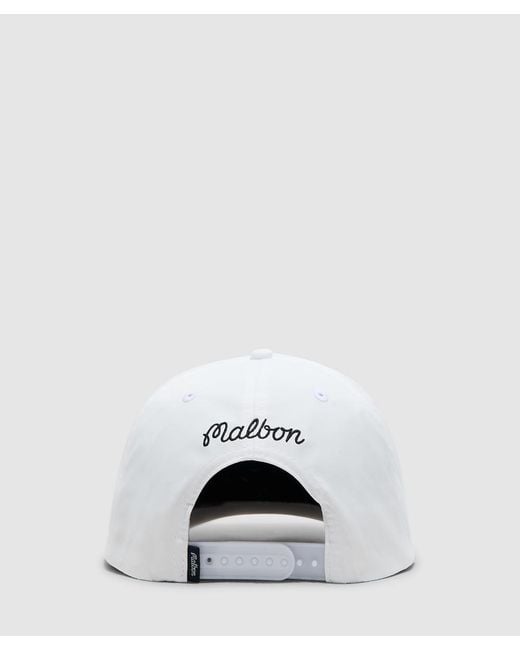 Malbon Golf White M Script Logo Snapback