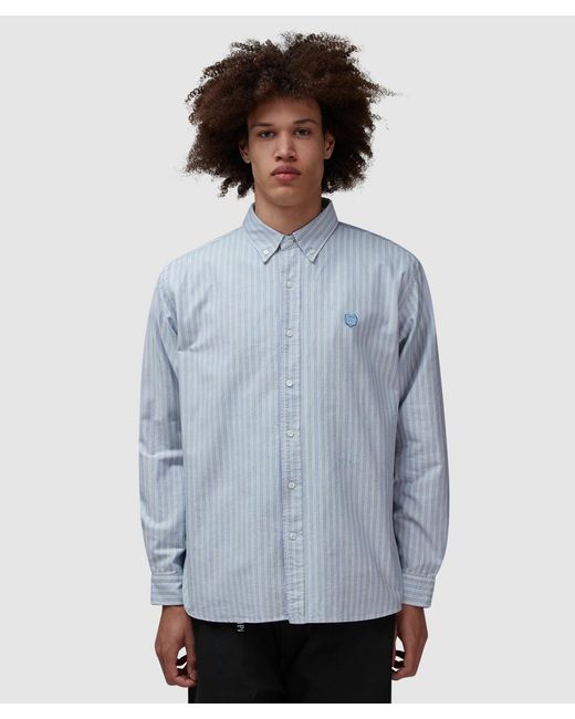Human Made Blue Striped Bd Shirt for men