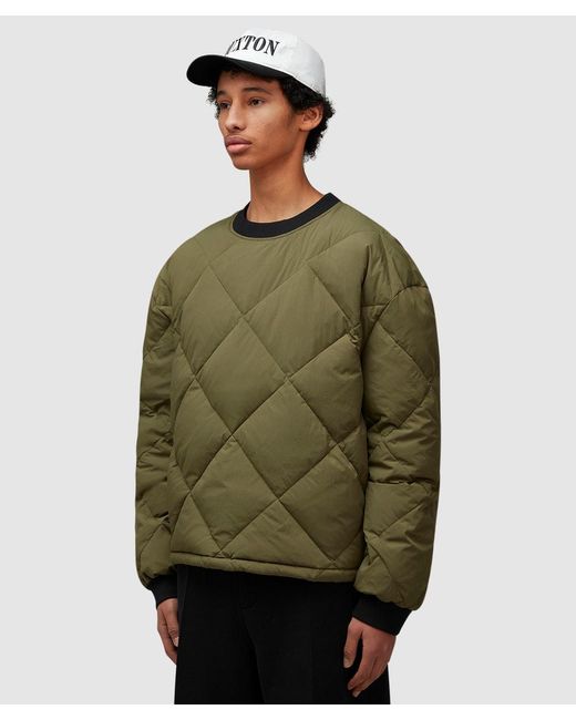 Cole Buxton Green Quilted Crewneck Sweatshirt ( for men