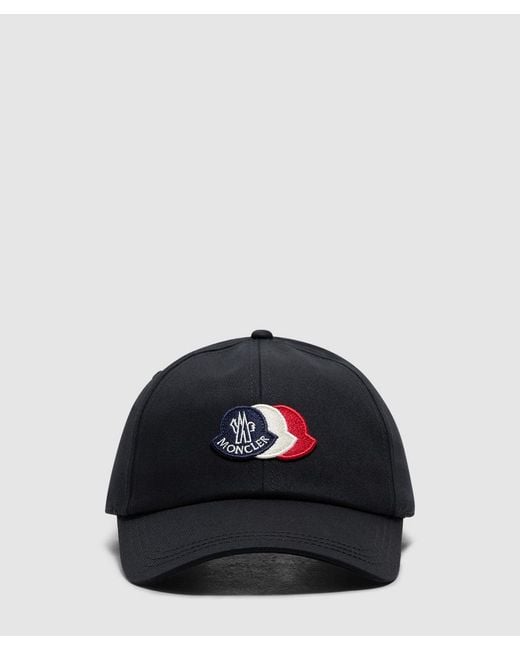 Moncler Black Tri Logo Baseball Cap