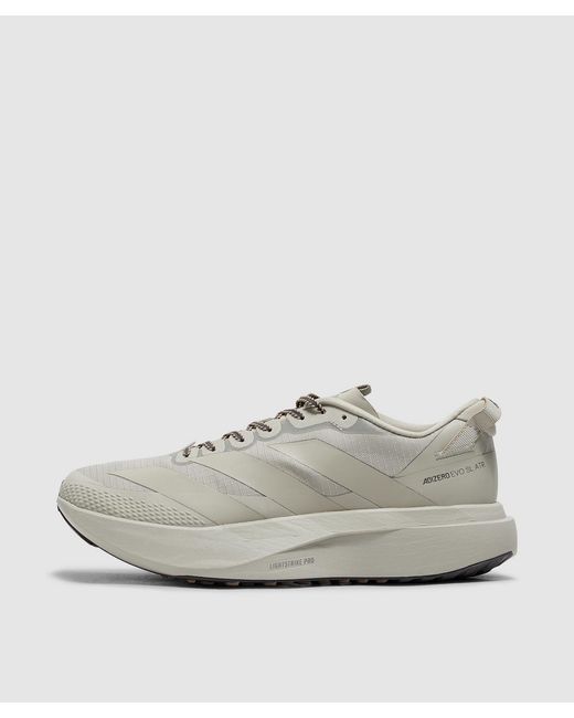 Adidas White Adizero Evo Sl Atr Sneaker (Putty/Putty/ Strata for men