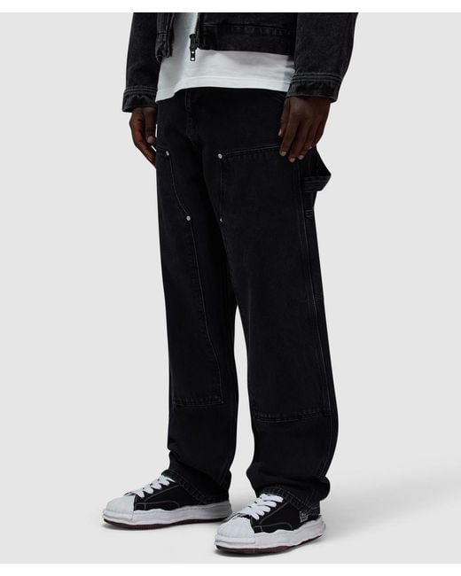 PATTA Black Double Knee Cartoon Denim Pant for men