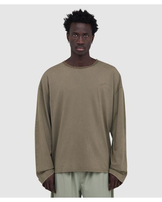Mellow Clo Green Everyday Long Sleeve T-Shirt (Washed for men