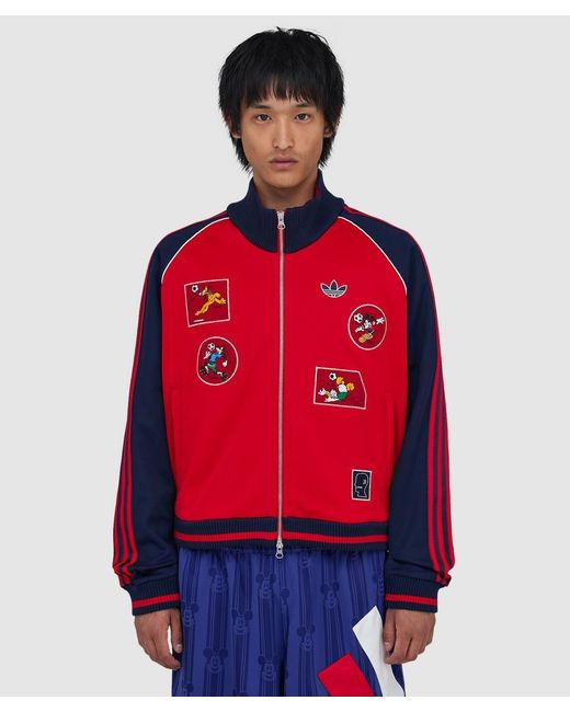 Adidas Red X Brain Dead X Disney Track Jacket (Better Scarlet for men