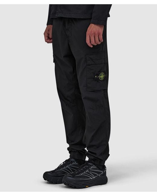 Stone Island Black Paracadute Cargo Pant for men