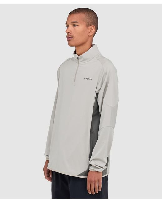Manors Gray 1/4 Zip Tech Mid-Layer T-Shirt (Dune for men