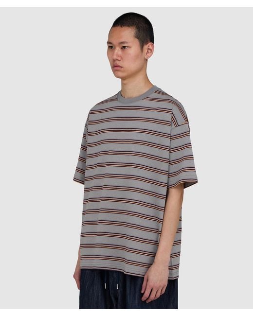 Beams Plus Gray Stripe T-Shirt for men