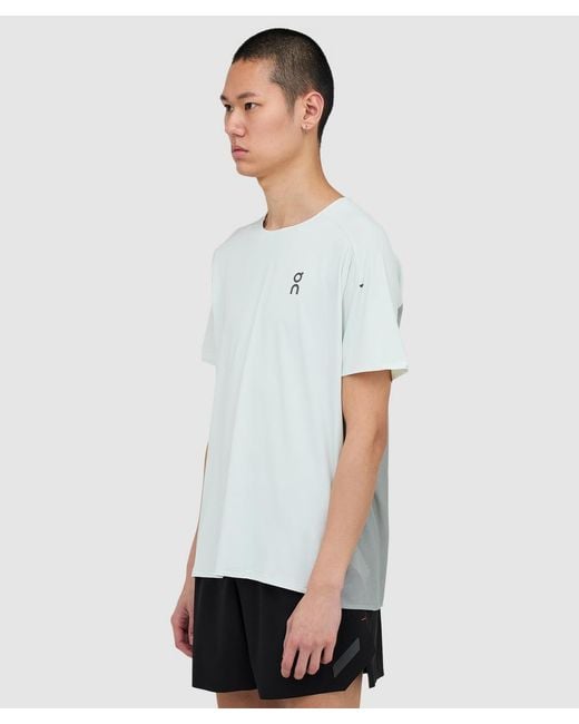 On Shoes White Performance T-Shirt (Iceberg/Tin for men