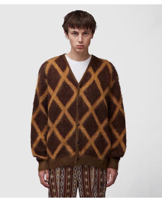 Needles Mohair Cardigan Diamond in Green for Men | Lyst Australia