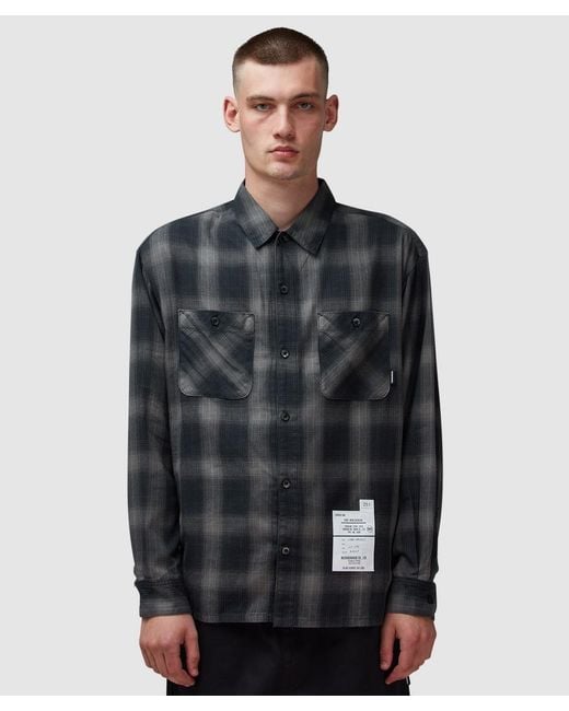 Neighborhood Gray Hombre Check Shirt for men