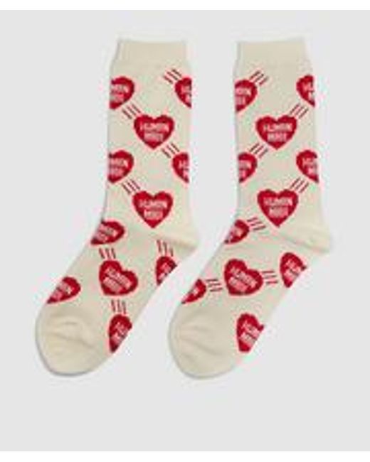Human Made White Heart Socks for men