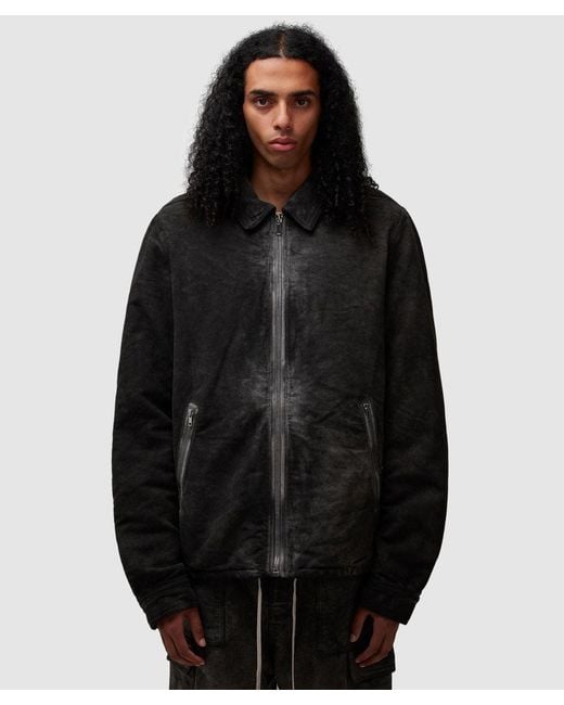 Rick Owens Black Zip Front Jacket for men