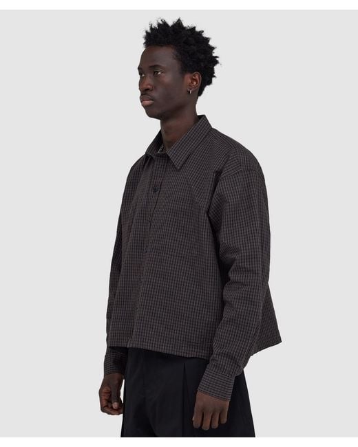 mfpen Black Priority Shirt (Dark Linen Check for men
