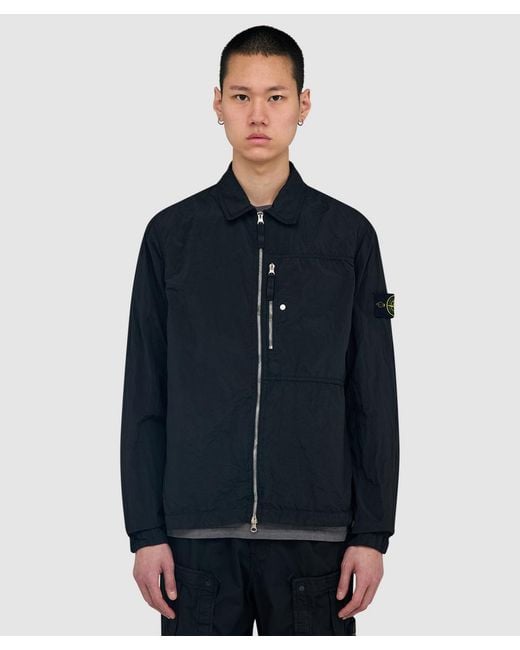 Stone Island Blue Nylon Metalineconyl Dyed Shirt for men