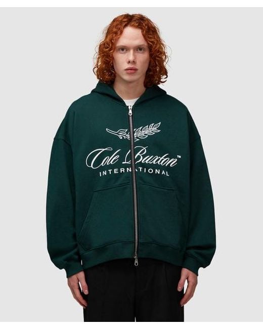 Cole Buxton Green International Zip Up Hoodie for men