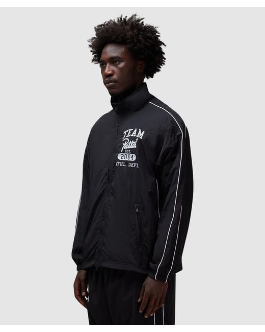 PATTA Blue Athletic Nylon Track Jacket for men