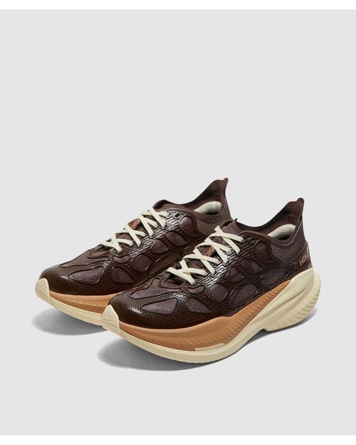 Hoka One One Brown Mach X Caged Sneaker (Walnut Maple for men