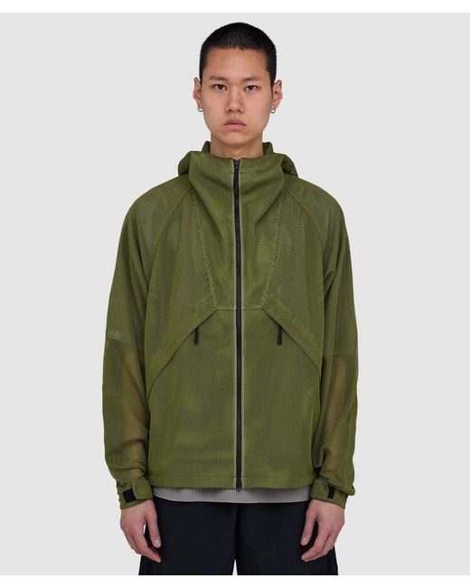 Goldwin Green Tonalith Mesh Hooded Jacket (Usuyanagi for men