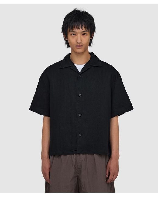 MKI Miyuki-Zoku Black Linen Vacation Shirt for men