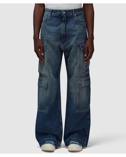 Rick Owens Blue Double Cargo Jean for men