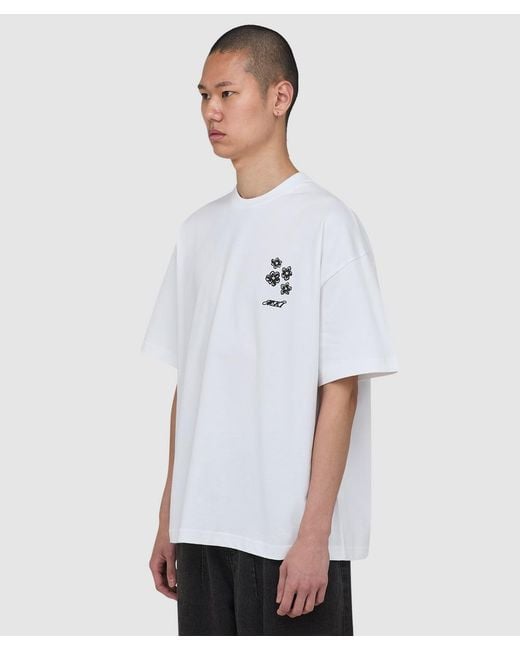 MKI Miyuki-Zoku White Hibiscus T-Shirt for men
