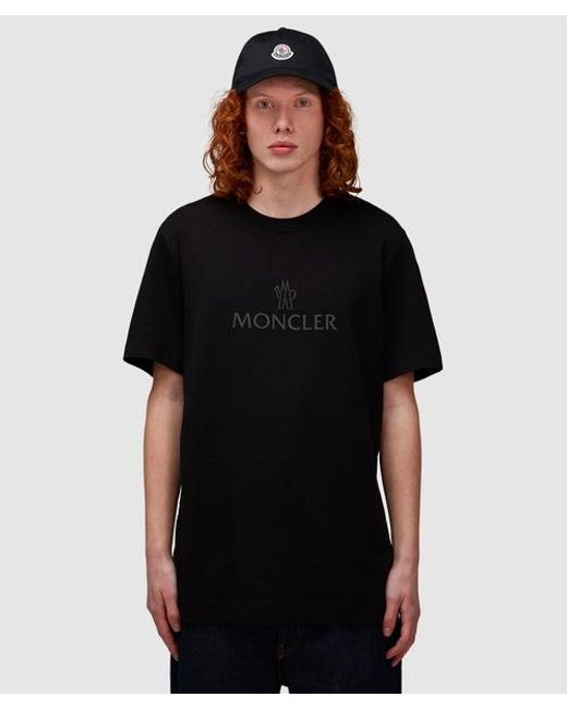 Moncler Black Grenoble Tri Logo T-shirt for men