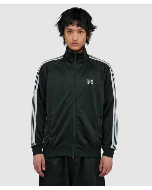 Needles Green Poly Smooth Track Jacket (Charcoal for men