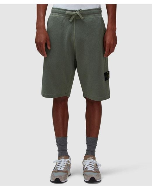 Stone Island Green Mafile Sweat Short (Musk for men