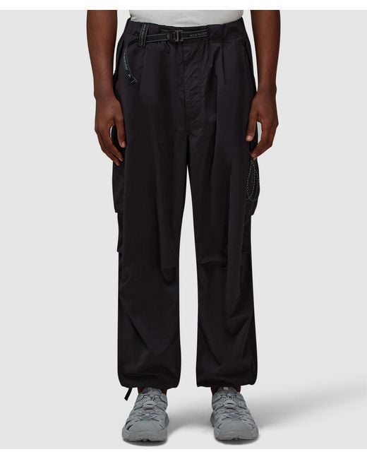 And Wander Black Oversized Cargo Pant for men