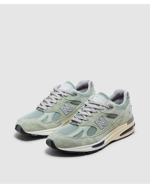 New Balance Green Miuk 991V2 Sneaker (Sea Glass Sea Glass for men