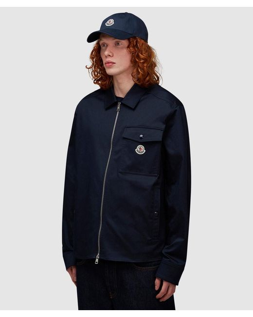 Moncler Blue Zip Up Overshirt ( for men